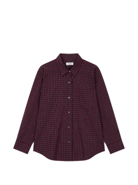 TOMBOY check-pattern button-down cotton shirt Red 9106321105