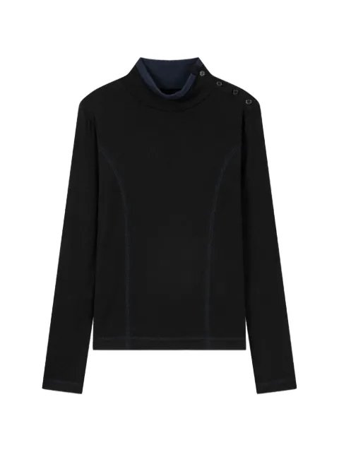 TOMBOY button-details high-neck T-shirt Black 9106322101