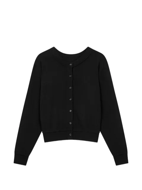 TOMBOY ribbed-trim long-sleeve cardigan Black 9106451107