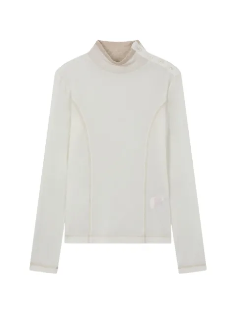 TOMBOY button-details high-neck long-sleeve T-shirt Neutrals 9106322101