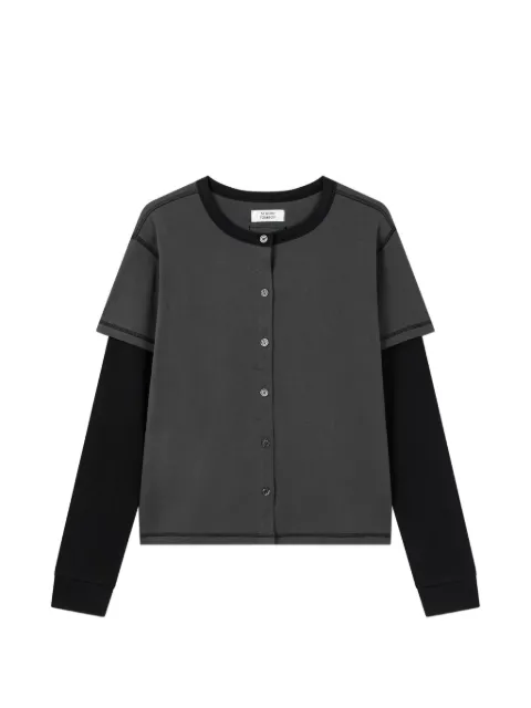 TOMBOY layered button-down long-sleeve cotton sweatshirt Grey 9106322102