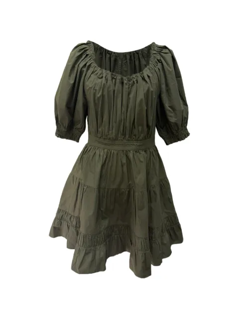 Ulla Johnson puffed-sleeve tiered dress Green RFCPUGBCL756715W