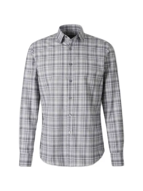 Canali cotton plaid shirt Grey CSL7077GL03852