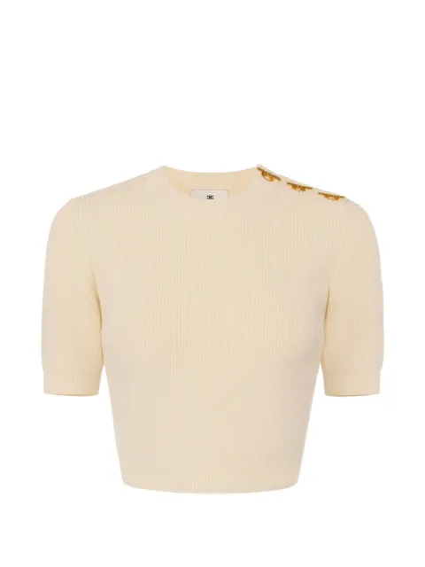 Elisabetta Franchi ribbed-knit T-shirt Neutrals MK02S66E2
