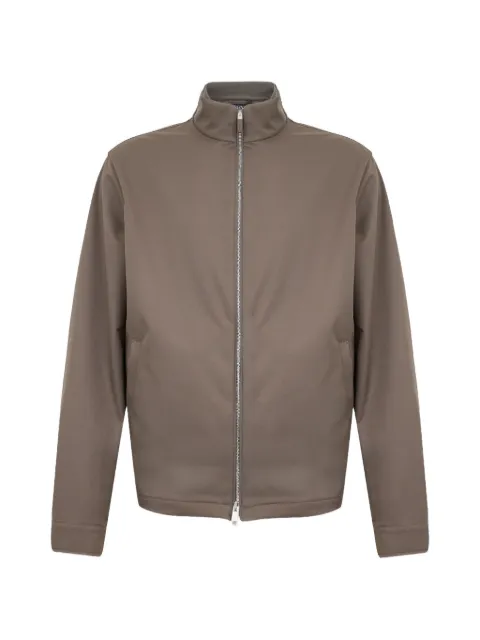 Zegna high-neck zip-up jacket Brown UHTD5A3HCT575