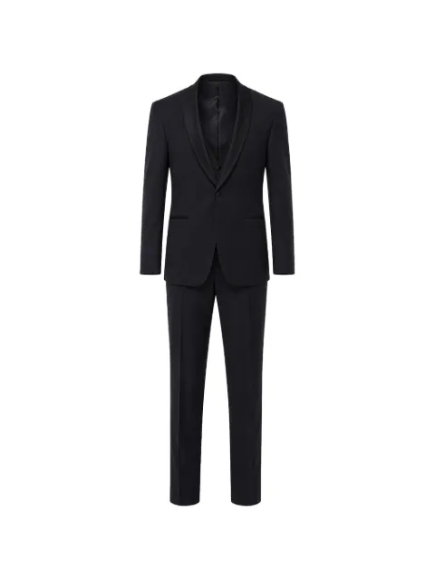 Corneliani satin-lapel three-piece suit Black 8580780287122007