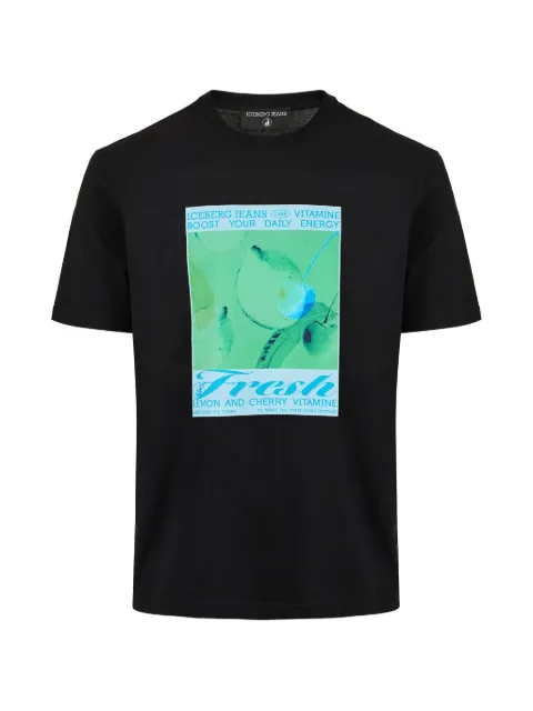 Iceberg graphic-print cotton T-shirt Black 26EJ1P0F016P400