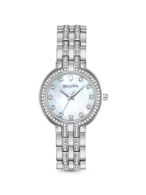 Bulova crystal-embellished 32mm watch set White 96X148