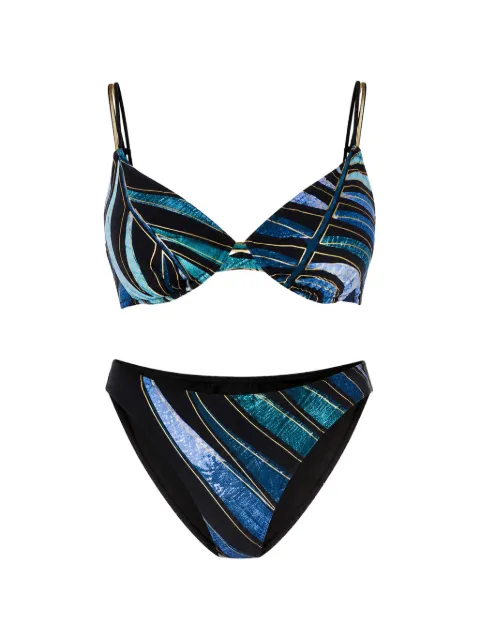 Gottex Willow leaf-print underwired bikini Black 26WI962860