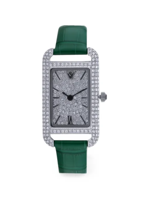 CHRISTIAN VAN SANT Opaline crystal-embellished 36mm watch Silver CV4723