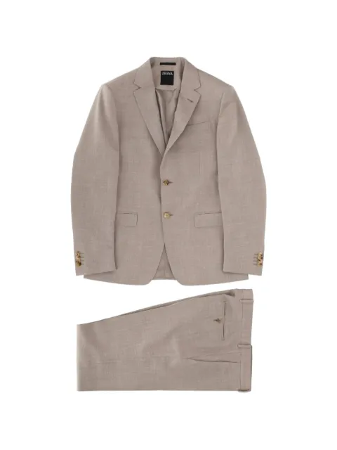 Zegna single-breasted notch-lapel suit Neutrals 350703A328QCGN