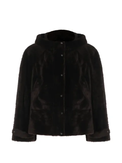 Brunello Cucinelli hooded shearling jacket Brown MPMRA3106C2390
