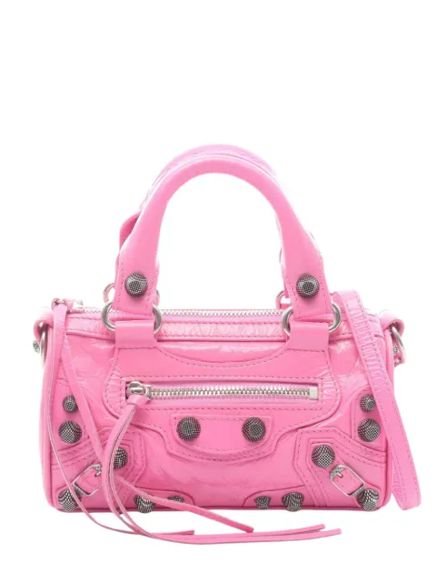 Balenciaga Pre-Owned 2018-2026 Nano Lambskin Motocross Le Cagole satchel Pink 2CKW3QNPL7J8DQEW