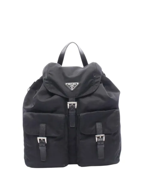 Prada Pre-Owned 2013-2026 Saffiano Trimmed Tessuto backpack Black U03S6QEMR9054T4I