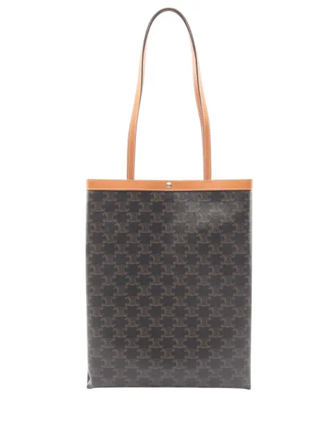 Celine Pre-Owned 2010-2026 Medium Triomphe Coated Canvas Flat Shopper tote bag Brown KEAQILB54VBJNJS3