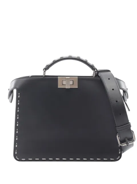 Fendi Pre-Owned 2010-2026 Mini Leather Selleria Peekaboo ISeeU satchel Black FT0IAUG4W7Q0LF4B