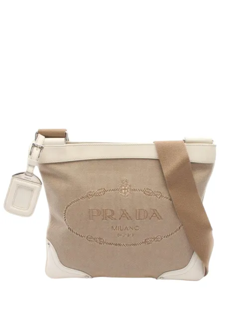 Prada Pre-Owned 2010-2026 Canvas Canapa Logo crossbody bag Neutrals 7UKE199ZHXUZJ7JX