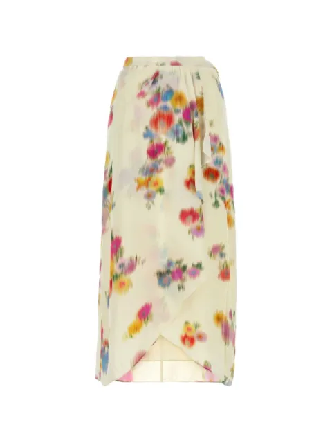 MARANT ÉTOILE Vanille floral-print mid skirt Neutrals JU0231FAD3J02E