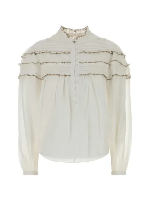 MARANT ÉTOILE Doane ruffled blouse White 26AHT0914FBB3J04E