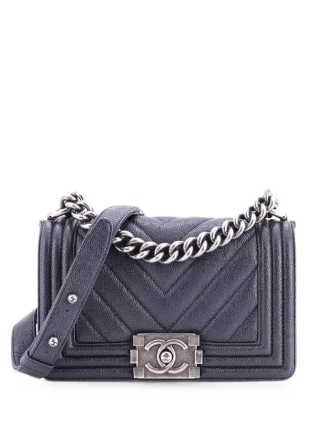 CHANEL Pre-Owned Boy Flap Bag Chevron Caviar Small crossbody bag Black RHMJC4LTJH5FYF7G