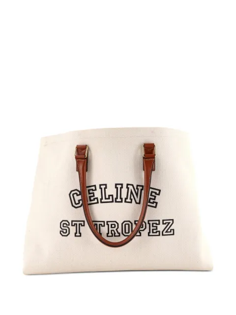 Celine Pre-Owned St. Tropez Horizontal Cabas Canvas with Leather tote bag Neutrals ODIR3NU8J127V1OU
