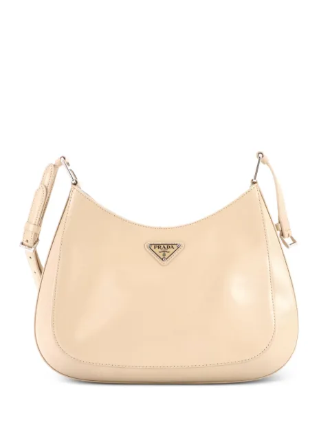 Prada Pre-Owned Cleo Shoulder Bag Spazzolato Leather Large hobo bag Neutrals JI8ZIJ2CPRXWIO89