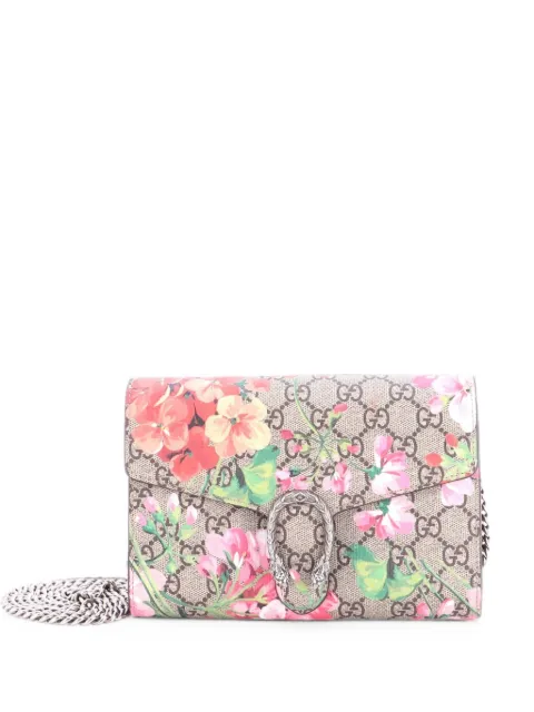Gucci Pre-Owned Dionysus Chain Wallet Blooms Print GG Coated Canvas Small crossbody bag Brown ID52136IG0SN5KKW