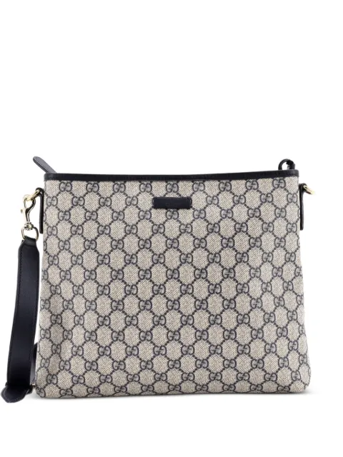 Gucci Pre-Owned Zip Top Messenger Bag GG Coated Canvas Medium crossbody bag Blue ZS9KARZ4GNCFYEAP
