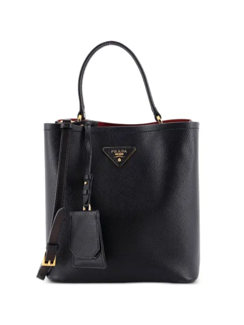 Prada Pre-Owned Panier Saffiano Leather Medium bucket bag Black CBNUNSF8I2CRQ4W7