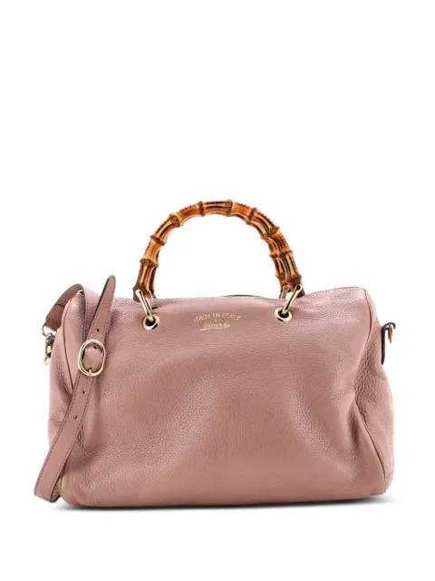 Gucci Pre-Owned Bamboo Shopper Boston Bag Leather Medium satchel Pink SMM4L1MO0DWSZZ8B