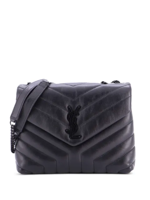 Saint Laurent Pre-Owned Loulou Matelasse Chevron Leather Small shoulder bag Black 3SWF50JFXBBRE3SX