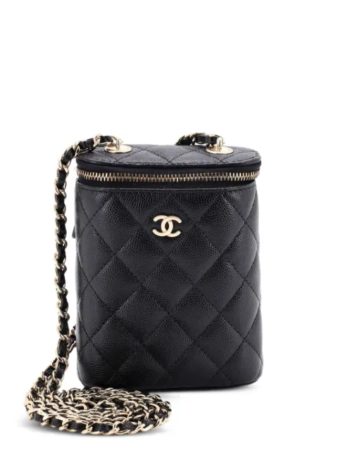 CHANEL Pre-Owned Vertical Classic Vanity Case with Chain Quilted Caviar Small shoulder bag Black TYKID09NPPU9DEEI