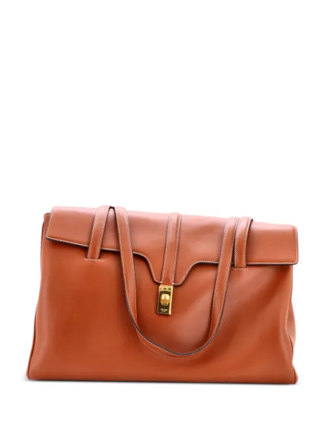 Celine Pre-Owned Soft 16 Bag Smooth Calfskin Large shoulder bag Brown QLHUW42PO3DL1TNC