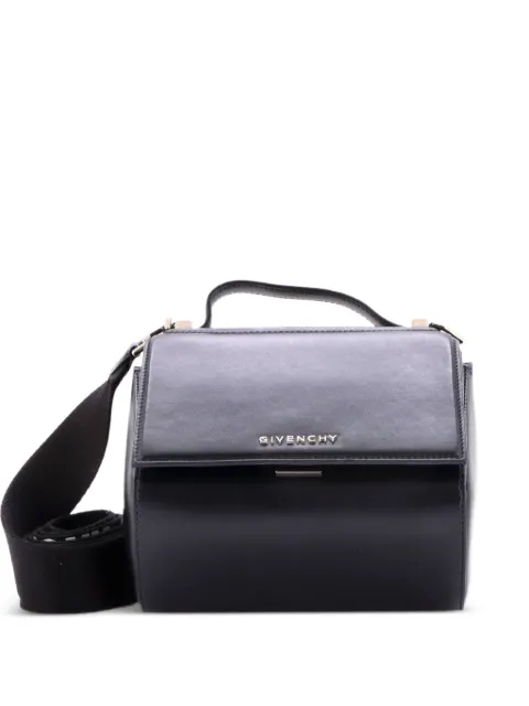 Givenchy Pre-Owned Logo Strap Pandora Box Bag Leather Mini crossbody bag Black 4KJCPN37GRASRZP1