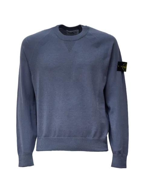 Stone Island logo-patch raglan-sleeve sweater Blue L2S155100007S00A1