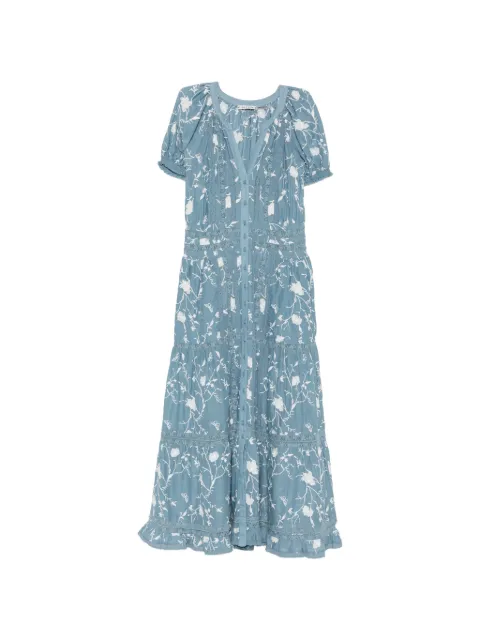 alice + olivia lace-trim floral-print maxi dress Blue CC606D92502