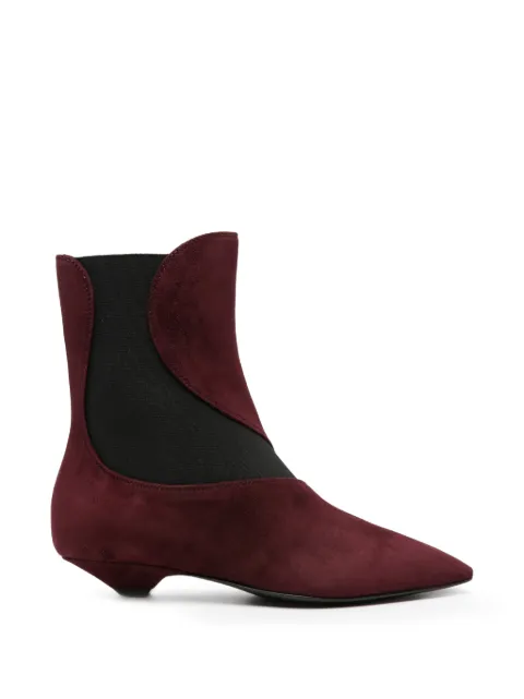 Sergio Rossi pointed-toe panelled ankle boots Red B16561MFL461110