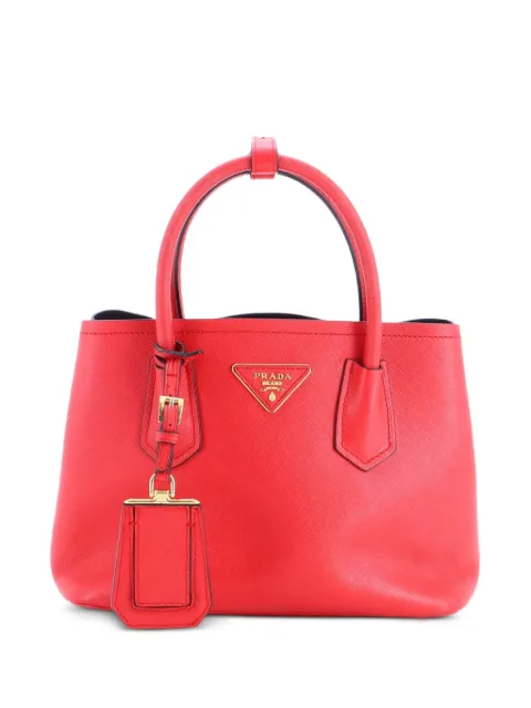Prada Pre-Owned Cuir Double Saffiano Leather Mini tote bag Red IU7VZ9DV8TSAYLVH