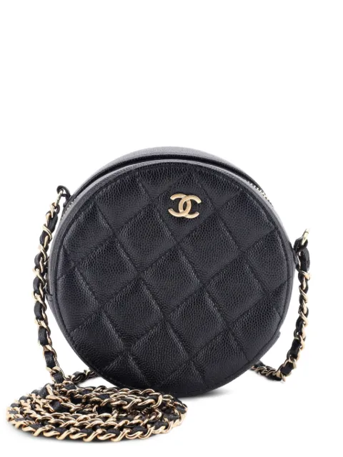 CHANEL Pre-Owned Round Clutch with Chain Quilted Caviar Mini crossbody bag Black WBJDYD4MLR14YMUY