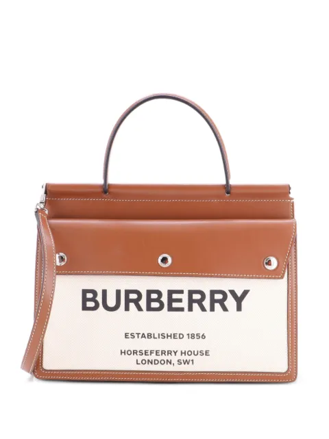 Burberry Pre-Owned Title Pocket Bag Horseferry Print Canvas with Leather Small shoulder bag Brown VH7PMG0I2O0Q4BYR