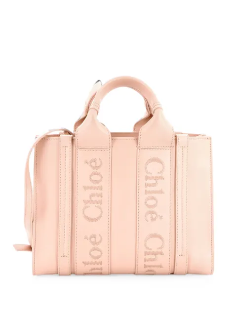 Chloé Pre-Owned Woody Convertible Leather Small tote bag Neutrals B3FTGBYMTQVS7ICM