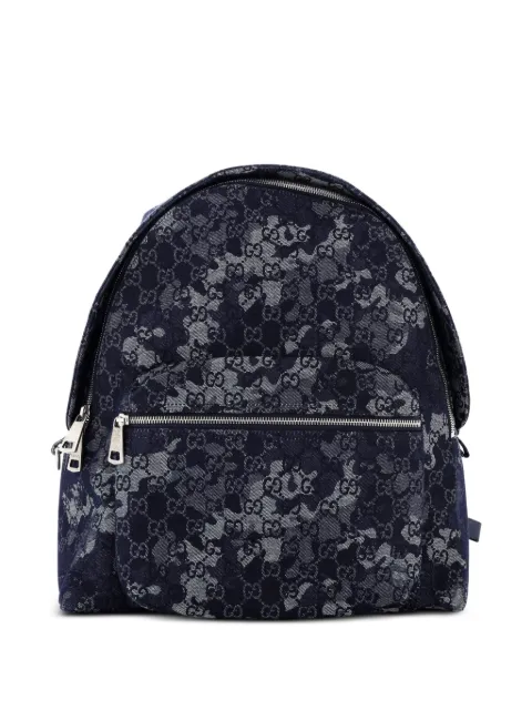 Gucci Pre-Owned Zip Front Pocket Camouflage GG Denim backpack Blue 8UV7ALPM5BUJTP03