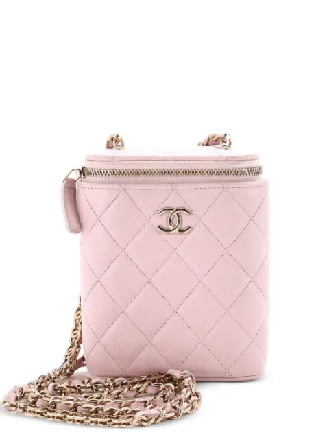 CHANEL Pre-Owned Vertical Classic Vanity Case with Chain Quilted Caviar Small shoulder bag Pink 4BSCUS1QGS69PXY5