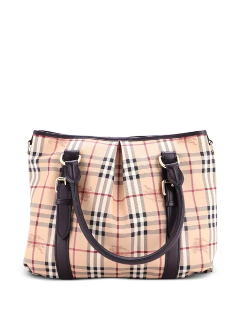 Burberry Pre-Owned Northfield Convertible Haymarket Coated Canvas Large tote bag Brown 40LWJFQSDZZ0KJAC