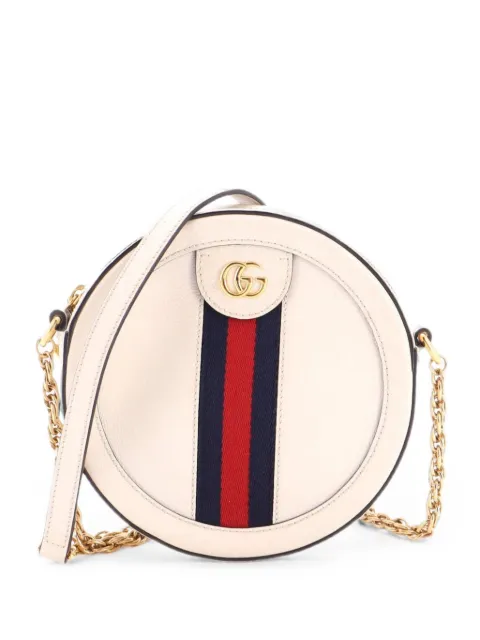 Gucci Pre-Owned Ophidia Round Shoulder Bag Leather Mini crossbody bag White 25XLSZNH9L1423EQ