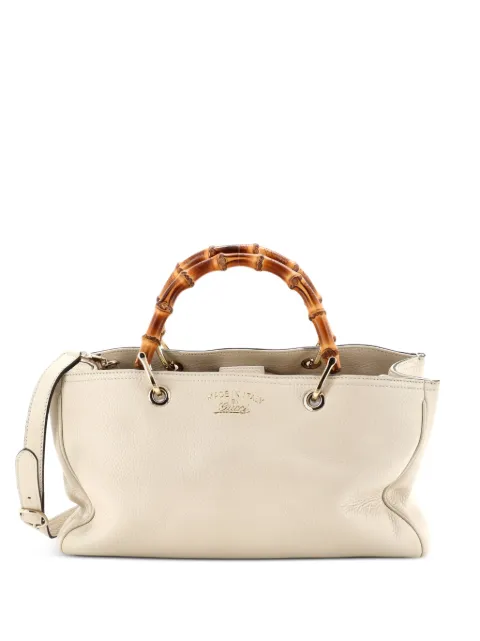 Gucci Pre-Owned Bamboo Shopper Leather Medium tote bag Neutrals GB03T8US27QINDQT