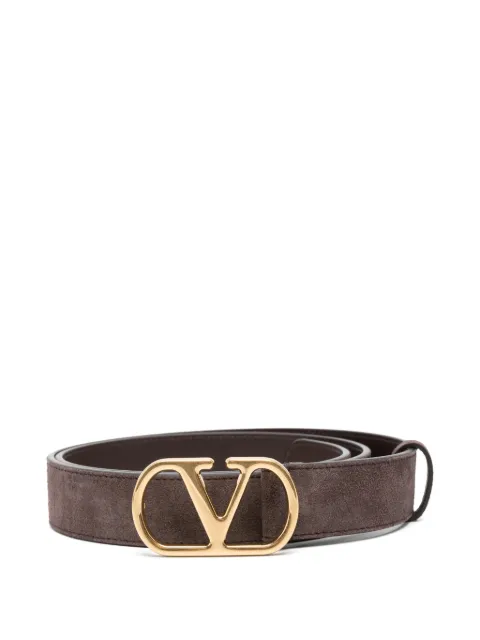 Valentino Garavani VLogo Signature suede belt Brown YT0SM3MXA