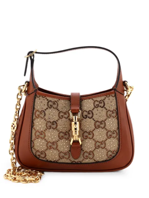 Gucci Pre-Owned Jackie 1961 Chain Crystal Embellished GG Canvas Mini hobo bag Brown EQ2S9H2K9A9KJ4YK