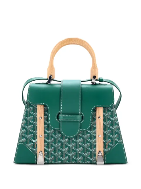 Goyard Pre-Owned Saigon Top Handle Bag Coated Canvas with Leather PM satchel Green 9DHGKXNA7MJ2JLON