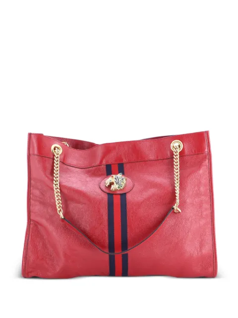 Gucci Pre-Owned Rajah Chain Leather Large tote bag Red UOZD7UNDMPC3KSDN